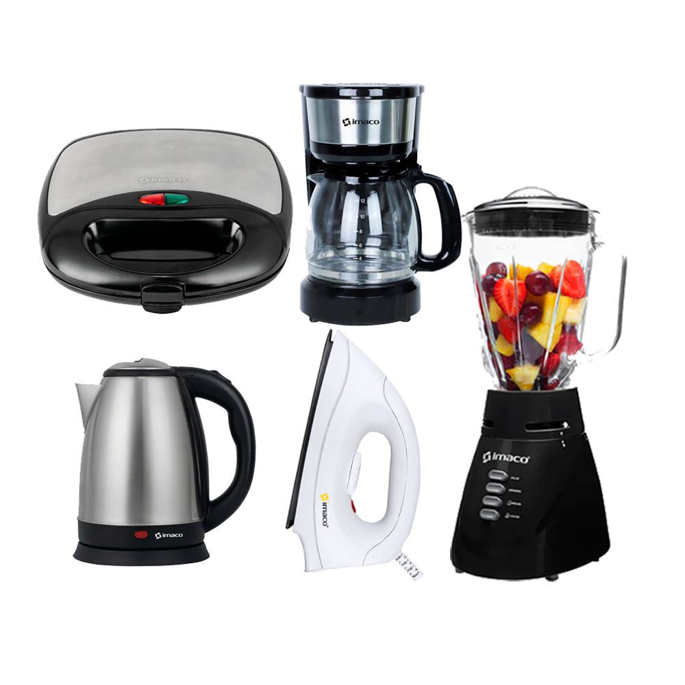 Combo Licuadora Imaco+ Sandwich grill+Hervidor+Cafetera+Plancha